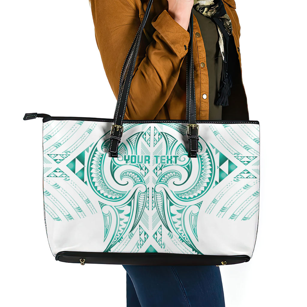 Maori Rugby Custom Ngaru Mangopare Leather Tote Bag Karikiorangi Taniwha Motif