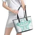 Maori Rugby Custom Ngaru Mangopare Leather Tote Bag Karikiorangi Taniwha Motif