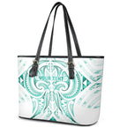 Maori Rugby Custom Ngaru Mangopare Leather Tote Bag Karikiorangi Taniwha Motif