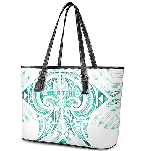 Maori Rugby Custom Ngaru Mangopare Leather Tote Bag Karikiorangi Taniwha Motif