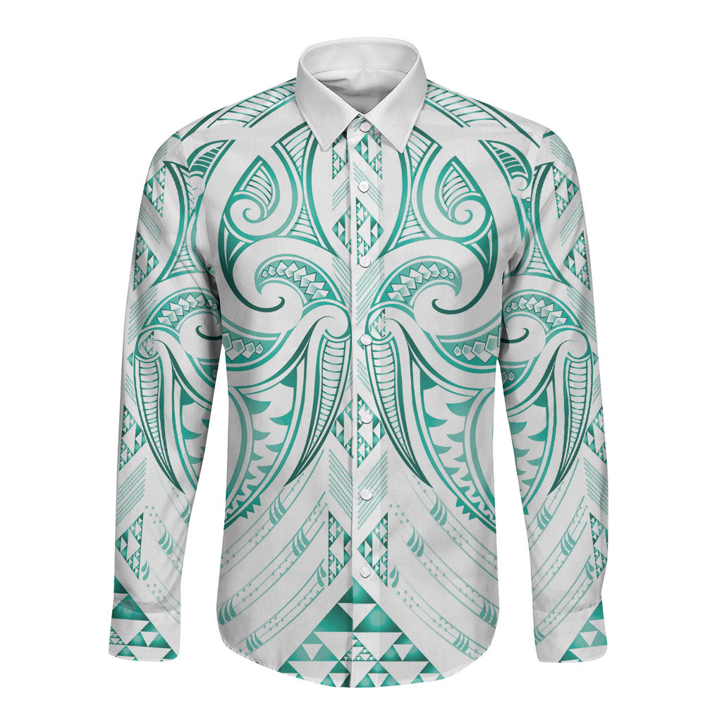 Maori Rugby Custom Ngaru Mangopare Long Sleeve Button Shirt Karikiorangi Taniwha Motif