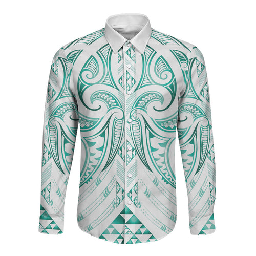 Maori Rugby Custom Ngaru Mangopare Long Sleeve Button Shirt Karikiorangi Taniwha Motif