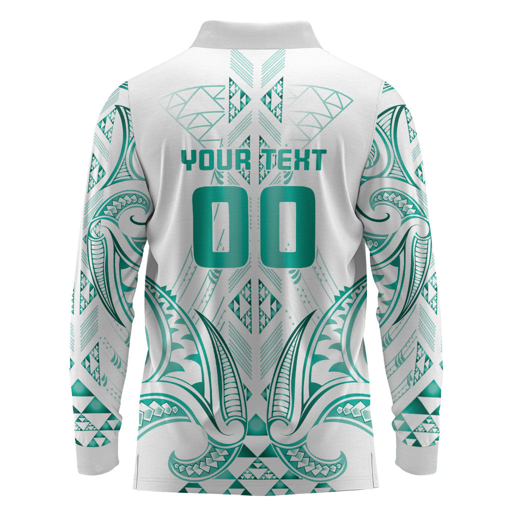 Maori Rugby Custom Ngaru Mangopare Long Sleeve Polo Shirt Karikiorangi Taniwha Motif