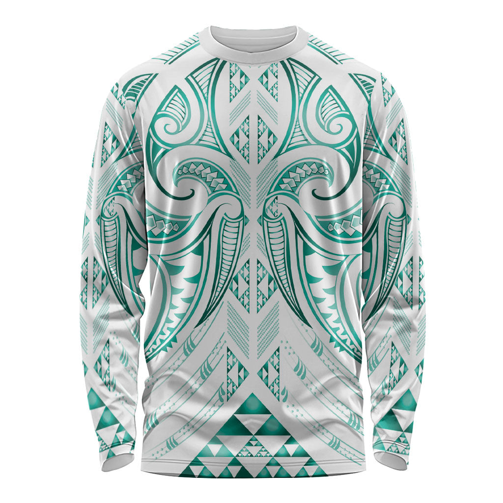 Maori Rugby Custom Ngaru Mangopare Long Sleeve Shirt Karikiorangi Taniwha Motif