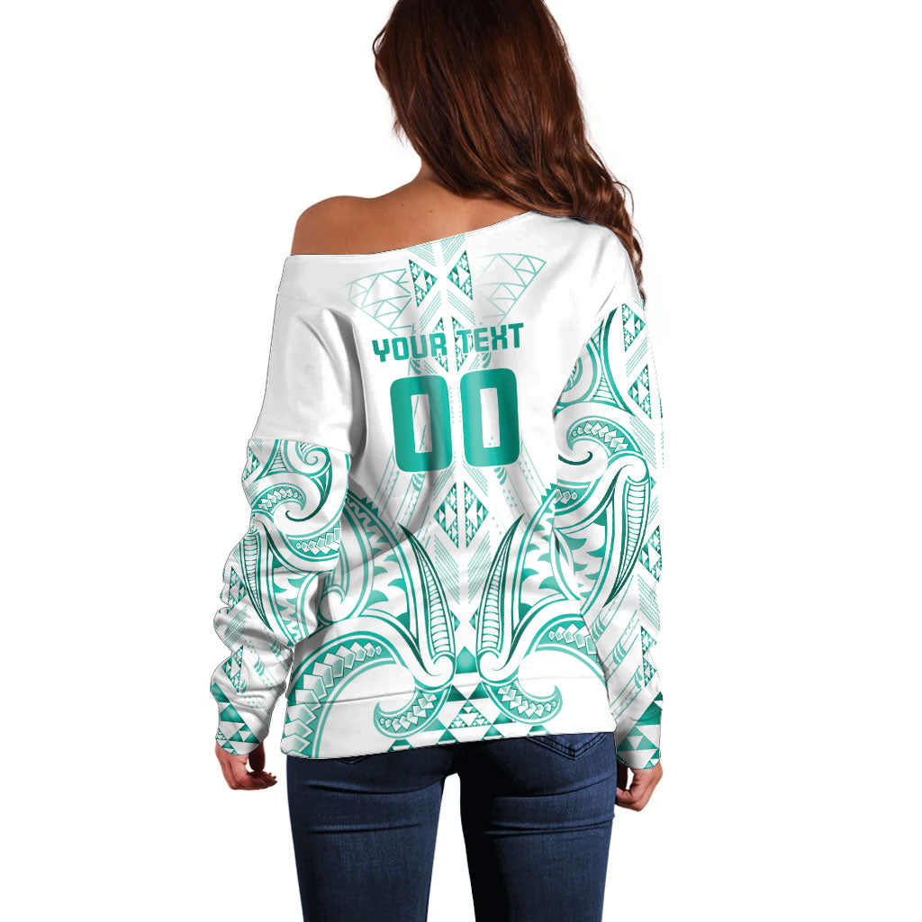 Maori Rugby Custom Ngaru Mangopare Off Shoulder Sweater Karikiorangi Taniwha Motif