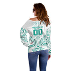 Maori Rugby Custom Ngaru Mangopare Off Shoulder Sweater Karikiorangi Taniwha Motif