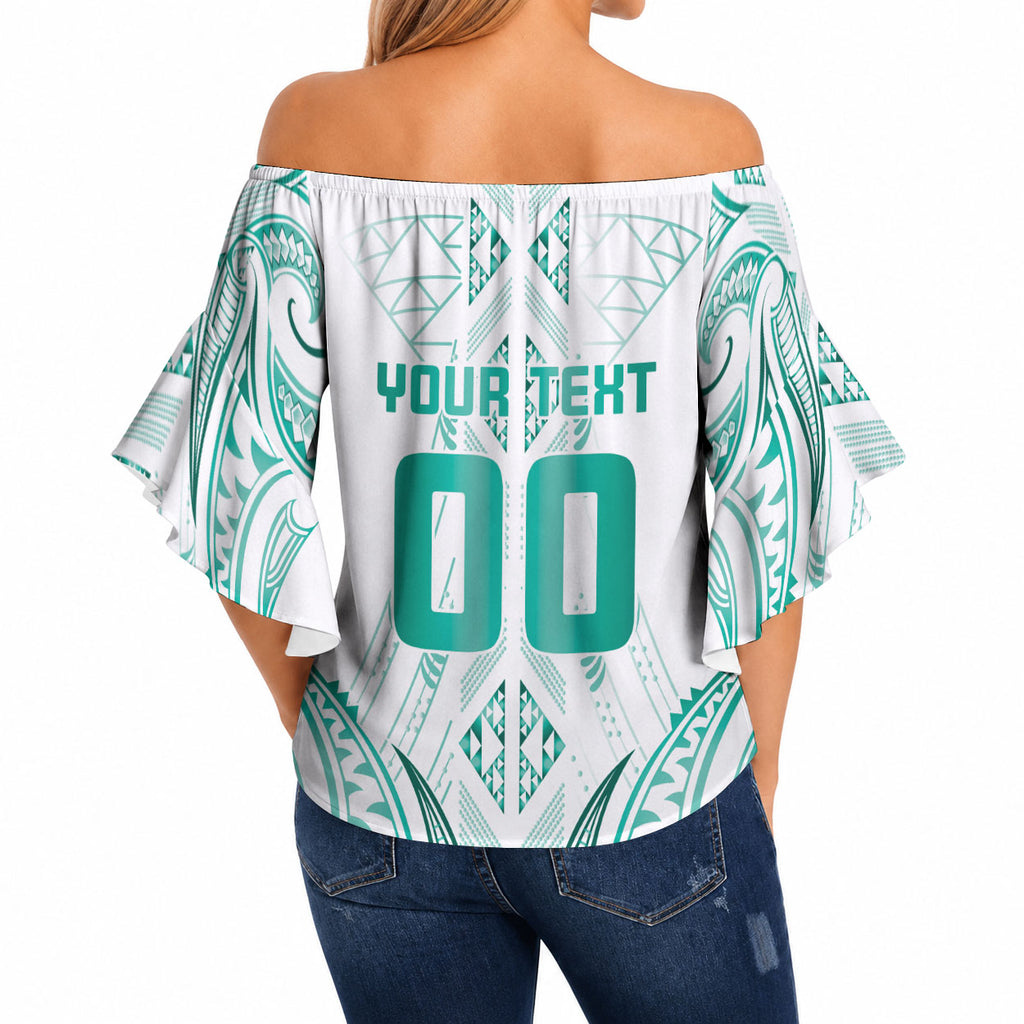 Maori Rugby Custom Ngaru Mangopare Off Shoulder Wrap Waist Top Karikiorangi Taniwha Motif