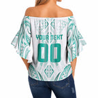 Maori Rugby Custom Ngaru Mangopare Off Shoulder Wrap Waist Top Karikiorangi Taniwha Motif