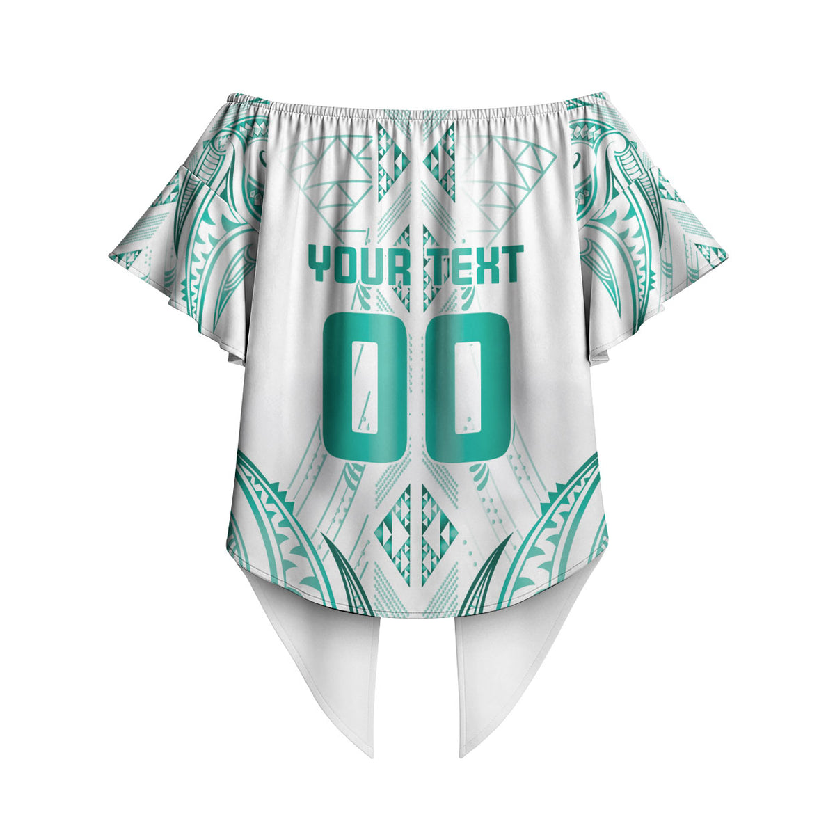 Maori Rugby Custom Ngaru Mangopare Off Shoulder Wrap Waist Top Karikiorangi Taniwha Motif