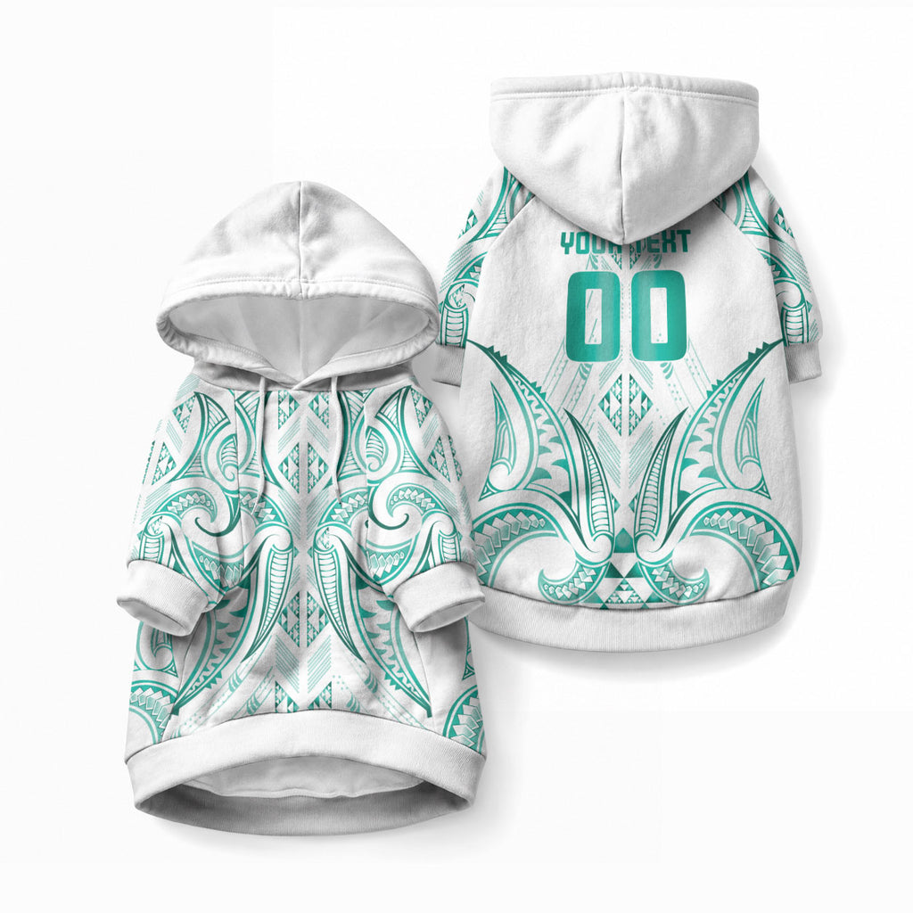 Maori Rugby Custom Ngaru Mangopare Pet Hoodie Karikiorangi Taniwha Motif