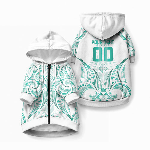 Maori Rugby Custom Ngaru Mangopare Pet Hoodie Karikiorangi Taniwha Motif