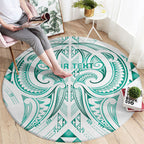 Maori Rugby Custom Ngaru Mangopare Round Carpet Karikiorangi Taniwha Motif