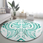 Maori Rugby Custom Ngaru Mangopare Round Carpet Karikiorangi Taniwha Motif
