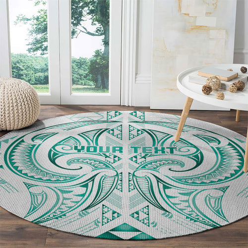 Maori Rugby Custom Ngaru Mangopare Round Carpet Karikiorangi Taniwha Motif