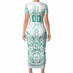 Maori Rugby Custom Ngaru Mangopare Short Sleeve Bodycon Dress Karikiorangi Taniwha Motif