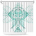 Maori Rugby Custom Ngaru Mangopare Shower Curtain Karikiorangi Taniwha Motif