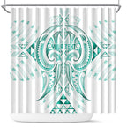 Maori Rugby Custom Ngaru Mangopare Shower Curtain Karikiorangi Taniwha Motif