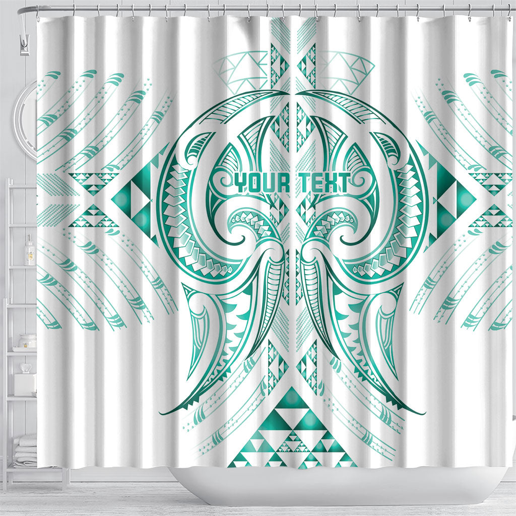 Maori Rugby Custom Ngaru Mangopare Shower Curtain Karikiorangi Taniwha Motif