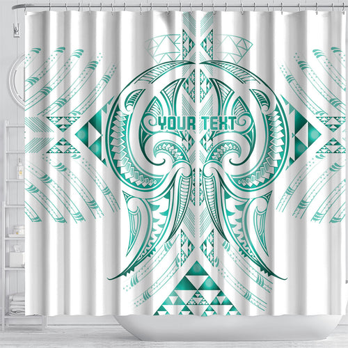 Maori Rugby Custom Ngaru Mangopare Shower Curtain Karikiorangi Taniwha Motif
