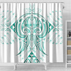 Maori Rugby Custom Ngaru Mangopare Shower Curtain Karikiorangi Taniwha Motif