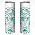 Maori Rugby Custom Ngaru Mangopare Skinny Tumbler Karikiorangi Taniwha Motif