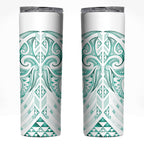 Maori Rugby Custom Ngaru Mangopare Skinny Tumbler Karikiorangi Taniwha Motif