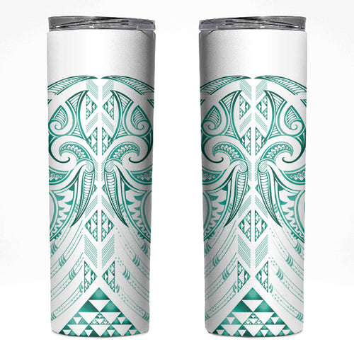Maori Rugby Custom Ngaru Mangopare Skinny Tumbler Karikiorangi Taniwha Motif