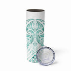 Maori Rugby Custom Ngaru Mangopare Skinny Tumbler Karikiorangi Taniwha Motif