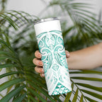 Maori Rugby Custom Ngaru Mangopare Skinny Tumbler Karikiorangi Taniwha Motif