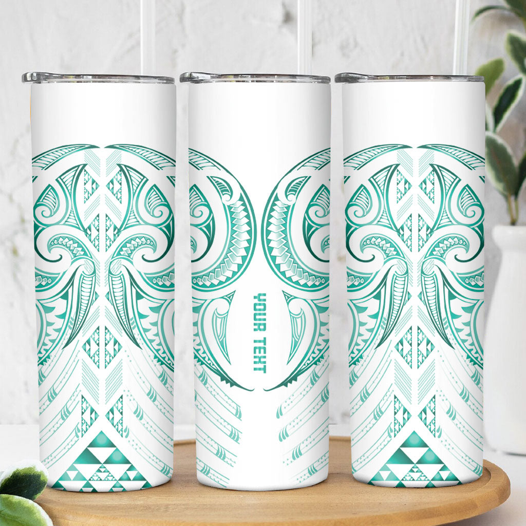 Maori Rugby Custom Ngaru Mangopare Skinny Tumbler Karikiorangi Taniwha Motif