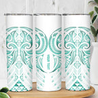 Maori Rugby Custom Ngaru Mangopare Skinny Tumbler Karikiorangi Taniwha Motif
