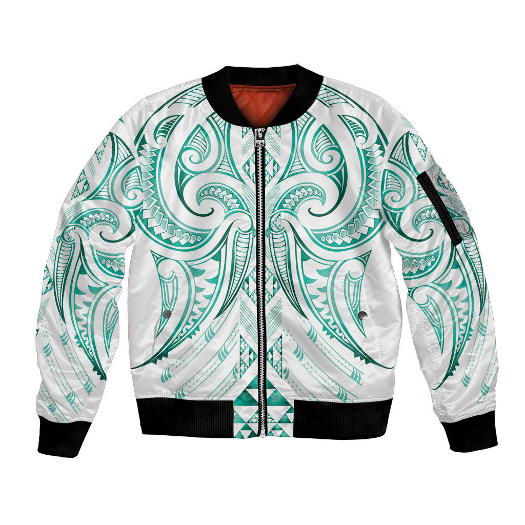 Maori Rugby Custom Ngaru Mangopare Sleeve Zip Bomber Jacket Karikiorangi Taniwha Motif