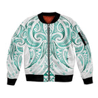 Maori Rugby Custom Ngaru Mangopare Sleeve Zip Bomber Jacket Karikiorangi Taniwha Motif