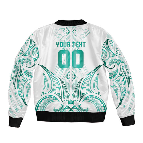 Maori Rugby Custom Ngaru Mangopare Sleeve Zip Bomber Jacket Karikiorangi Taniwha Motif
