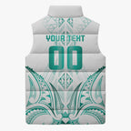 Maori Rugby Custom Ngaru Mangopare Sleeveless Puffer Jacket Karikiorangi Taniwha Motif
