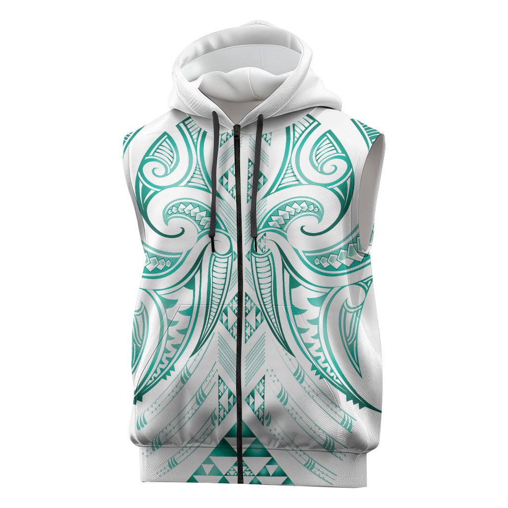 Maori Rugby Custom Ngaru Mangopare Sleeveless Zip Hoodie Karikiorangi Taniwha Motif