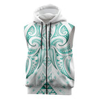 Maori Rugby Custom Ngaru Mangopare Sleeveless Zip Hoodie Karikiorangi Taniwha Motif