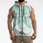 Maori Rugby Custom Ngaru Mangopare Sleeveless Zip Hoodie Karikiorangi Taniwha Motif