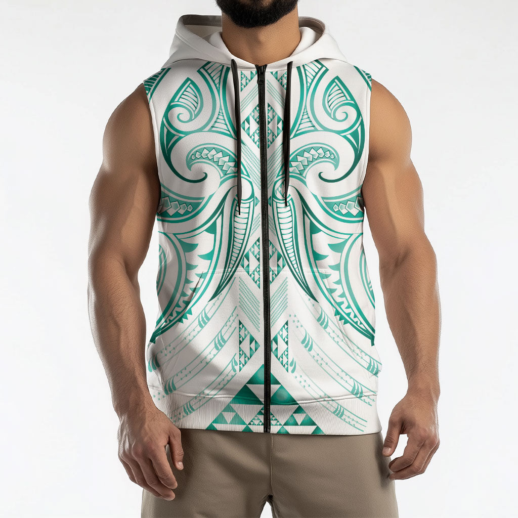 Maori Rugby Custom Ngaru Mangopare Sleeveless Zip Hoodie Karikiorangi Taniwha Motif