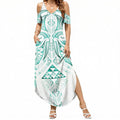 Maori Rugby Custom Ngaru Mangopare Summer Maxi Dress Karikiorangi Taniwha Motif