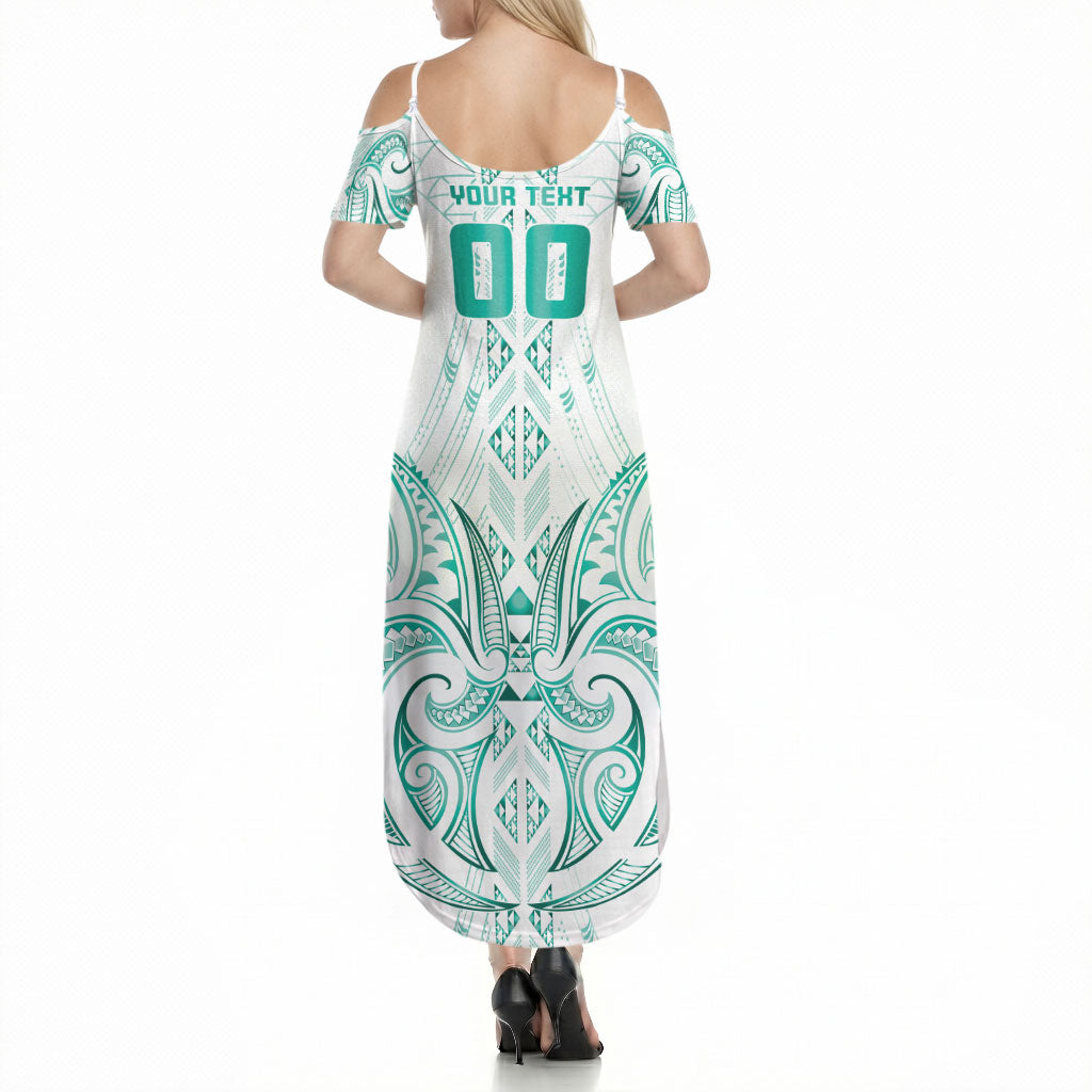 Maori Rugby Custom Ngaru Mangopare Summer Maxi Dress Karikiorangi Taniwha Motif