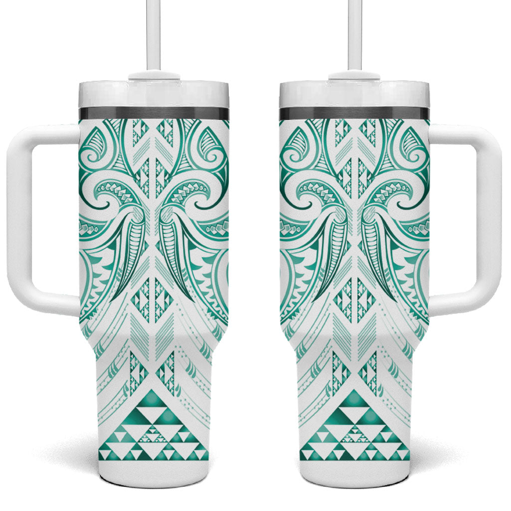 Maori Rugby Custom Ngaru Mangopare Tumbler With Handle Karikiorangi Taniwha Motif