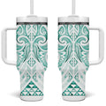 Maori Rugby Custom Ngaru Mangopare Tumbler With Handle Karikiorangi Taniwha Motif