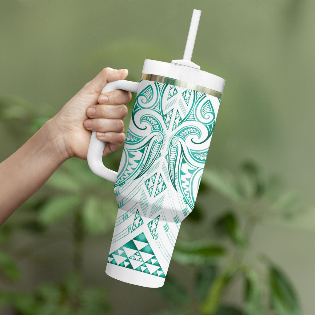 Maori Rugby Custom Ngaru Mangopare Tumbler With Handle Karikiorangi Taniwha Motif