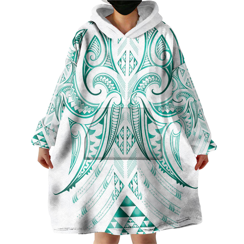 Maori Rugby Custom Ngaru Mangopare Wearable Blanket Hoodie Karikiorangi Taniwha Motif
