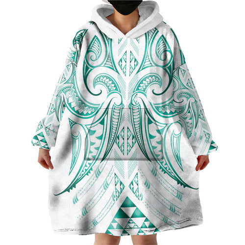 Maori Rugby Custom Ngaru Mangopare Wearable Blanket Hoodie Karikiorangi Taniwha Motif