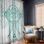 Maori Rugby Custom Ngaru Mangopare Window Curtain Karikiorangi Taniwha Motif