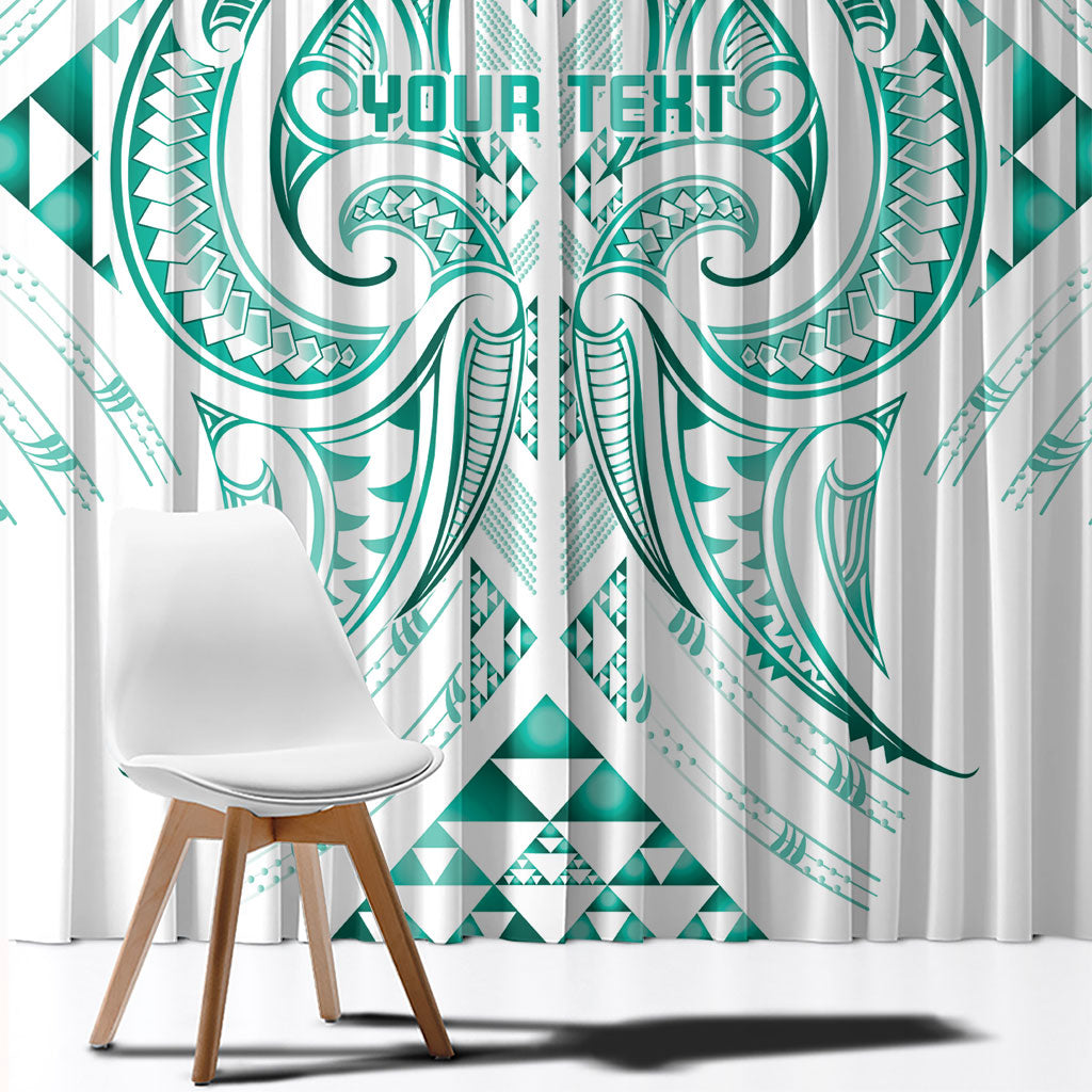 Maori Rugby Custom Ngaru Mangopare Window Curtain Karikiorangi Taniwha Motif