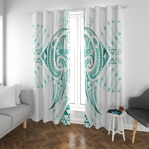Maori Rugby Custom Ngaru Mangopare Window Curtain Karikiorangi Taniwha Motif