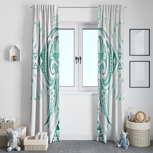 Maori Rugby Custom Ngaru Mangopare Window Curtain Karikiorangi Taniwha Motif